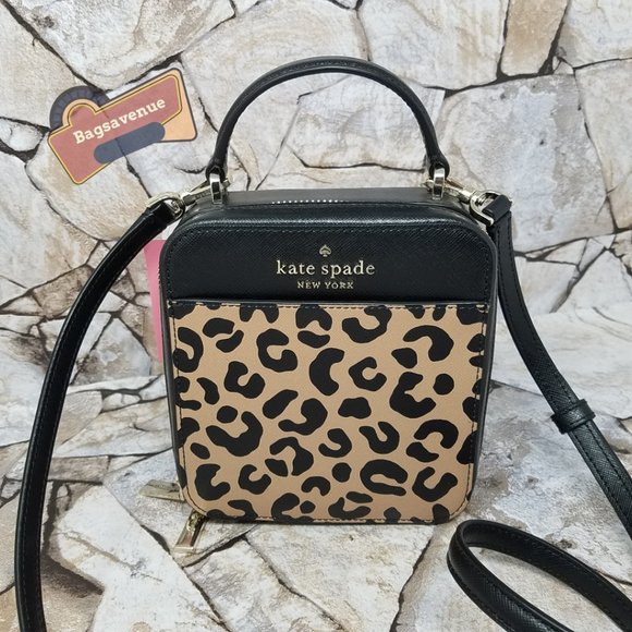 DAISY GRAPHIC LEOPARD VANITY CROSSBODY BAG WKR00646 NWT $249 BLACK KATE SPADE - Picture 4 of 7
